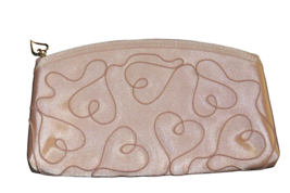 Victoria&#39;s Secret Pink Satin Hearts Cosmetic Bag - $14.99