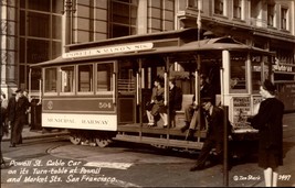 Powell St. Cable Car on its Turn Table San Francisco, CA 1950&#39;s POSTCARD BK57 - £9.89 GBP