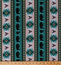 Cotton Southwestern Buffalo Tucson 485 Turquoise Fabric Print BTY D366.36 - £9.74 GBP