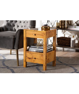 Adino Natural Light Mappa Burl Wood 2-Drawer Nightstand - $3,475.78 MXN