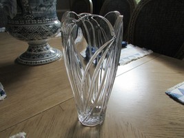 Lenox Glass Floral Vase Swirl Patterns Scallop Rim 10.5&quot;H - £19.57 GBP