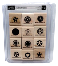 Stampin Up Little Pieces 12 Piece Rubber Stamp Kit Mounted Flowers Circles - £9.69 GBP