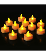 Novelty Place Flameless LED Tea Light Candles Warm Yellow Flickering Tea... - £8.04 GBP+