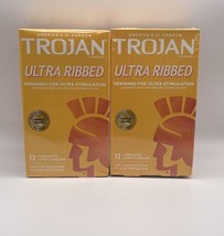 Deal! Lot Of 2 Boxes Trojan Ultra Ribbed Lubricated Condoms. - £10.24 GBP