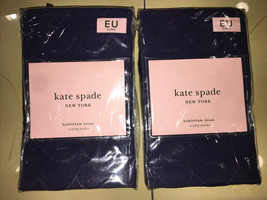 Kate Spade 2pc Puckered Euro Sham Scallop Navy Bnip Beautiful - £65.79 GBP