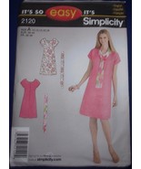 Simplicity Misses Dress &amp; Scarf Size 10-18 #2120 Uncut - £4.71 GBP