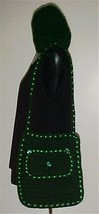 Dark Green 2pc Handcrafted Crochet Shoulder Bag/Hat New - £11.92 GBP