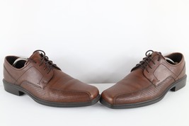 Ecco Mens EU 44 US 10 10.5 Perforated Leather Square Toe Oxford Dress Shoes - $89.05