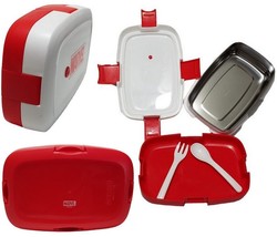 Marvel Stainless Steel Durable On-the-Go Meal Snack Lunch Box with Spoon &amp; Fork - £11.86 GBP