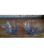Vintage 6 in. Pale Blue Art Glass Bowl Scalloped Edge Set of 2 - $31.68