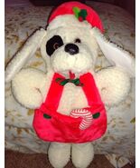 Vtg Santa&#39;s Best Christmas Stocking Plush 3D Dog ‘Spot’  19” Red Bib Can... - €16,45 EUR