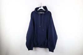 Streetwear Mens Size 2XL XXL Faded Blank Hoodie Sweatshirt Navy Blue - $738.87 MXN
