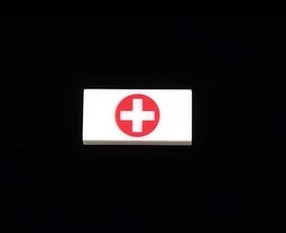 Minifigure Medic Red Cross Tile 1X2 Doctor Medical Construction Piece US... - $2.35