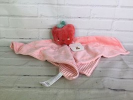 Rene Rofe Baby Apple Red Fruit Plush Lovey Security Blanket Pink White Striped - £41.11 GBP