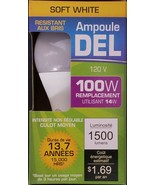 100W Equivalent LED Soft White Light Bulb 13.7 Year Standard A-19 Socket... - $3.95