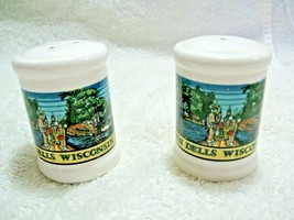 Vintage Collectible WISCONSIN DELLS Ceramic Salt&amp;Pepper Shaker Set-Made in Korea - £23.94 GBP