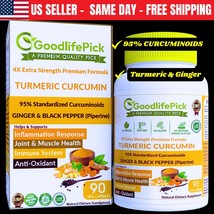 Premium Turmeric Curcumin with 95% Curcumid, Ginger &amp; Black Pepper 90ct - $18.78