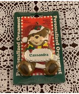 Stravina Personalized Ornament CASSANDRA  3 In Teddy Bear Santa 1998 Bra... - £9.51 GBP