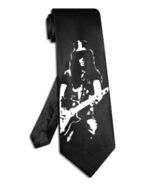 Slash Velvet Revolver tie black satin silk hand-painted necktie - $28.00