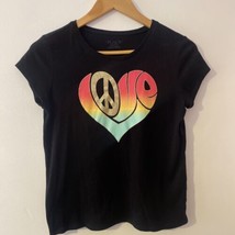 The Children’s Place Girl’s Love T-shirt Black Size XXL 16 - £4.60 GBP
