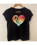 The Children’s Place Girl’s Love T-shirt Black Size XXL 16 - £4.70 GBP