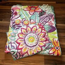 PB Teen Pottery Barn Teen Keala Twin Quilt Comforter &amp; Sham Floral Pink ... - $75.99