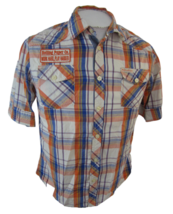 Rolling Paper Men shirt s/s p2p 20 S slim plaid vintage 1990s cotton 420 western - £11.86 GBP