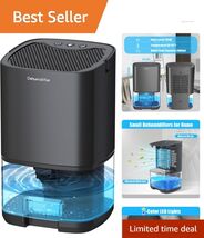 Compact 35oz Dehumidifier with LED Lights – Ultra Quiet for Bedroom &amp; Ba... - $89.05