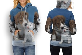 Pussycat And Dog   Womens Graphic Zipper Hooded Hoodie - £27.87 GBP+