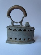 Vintage Small Charcoal Iron Height 12 cm, dimensions 10*5 cm. w-240 gr. - £26.14 GBP