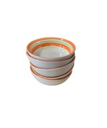 Gibson Lorenzo Orange Green Yellow Rim Coupe Soup Cereal Bowls  Set of 5 - £17.69 GBP