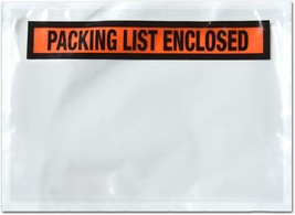100 Packing List Enclosed Panel Face Envelopes 7.5 x 5.5 Shipping Envelope Pouch - £14.50 GBP