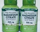 2x Nature's Truth High Absorption Magnesium Citrate 250 mg 60 each 3/27 ... - $19.88