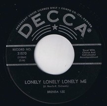 Brenda Lee As Usual 45 rpm Lonely Lonely Lonely Girl Canadian Pressing - $4.94