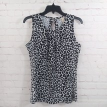 Banana Republic Top Womens Small Black White Animal Print Sleeveless Career - £14.14 GBP