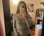 Abercrombie Fitch Womens Size XS Gray Pullover Sweater Long Sleeve w/Seq... - $10.00