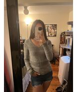 Abercrombie Fitch Womens Size XS Gray Pullover Sweater Long Sleeve w/Seq... - $10.00