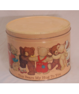 Teddy Bears Lithograph Tin Can Storage Container 1984 WSCC - £17.11 GBP