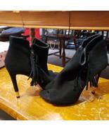Gentil GUESS Femmes Aziz Frange Cheville Bottines Talons Chaussures Noir... - $31.96 CAD