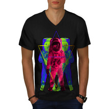 Trippy Space Astronaut Shirt Star Squad Men V-Neck T-shirt - £10.38 GBP