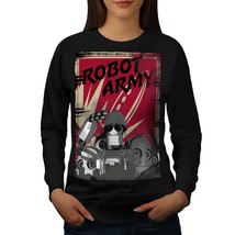 Wellcoda Army Funny Robot Geek Womens Sweatshirt, Cyborg Casual Pullover Jumper - £22.73 GBP+