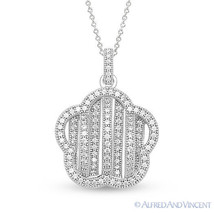 Star Charm Micro-Pave CZ Crystal Pendant &amp; Chain Necklace in 925 Sterling Silver - £57.54 GBP+