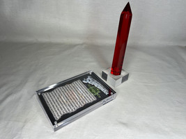 Superman Kryptonite, Red Acrylic Crystal, Real Prop Replica, Plaque, Item Stand - £55.68 GBP