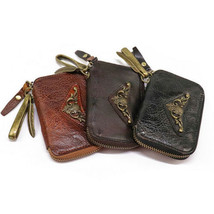 Vintage Genuine Calf Leather Hand-Made Small Wallet Key Purses Card Chan... - £18.04 GBP