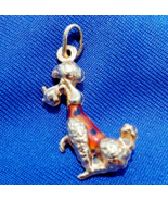 14K GOLD Dog Pendant Exotic Rare Poodle Original Enamel Vest k9 Charm Me... - $755.25