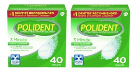 Set Of 2 Polident 3 minute daily cleanser 40 count boxes Each - £11.87 GBP