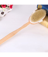 Bath Body Brush Boar Bristles Exfoliating Body Massager with Long Wooden... - £5.98 GBP