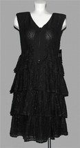 ALFANI Sleeveless Black Lace Top Tiered Ruffles Skirt Bottom Dress Wms M NWT $89 - £36.18 GBP