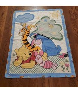 Vintage Winnie the Pooh Baby Toddler Blanket Quilt Comforter Crib  Bedsp... - £35.88 GBP