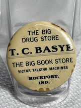 1920&#39;s The Big Drug Book Store Rockport Ind. T.C. Basye Mirror Celluloid... - $49.95